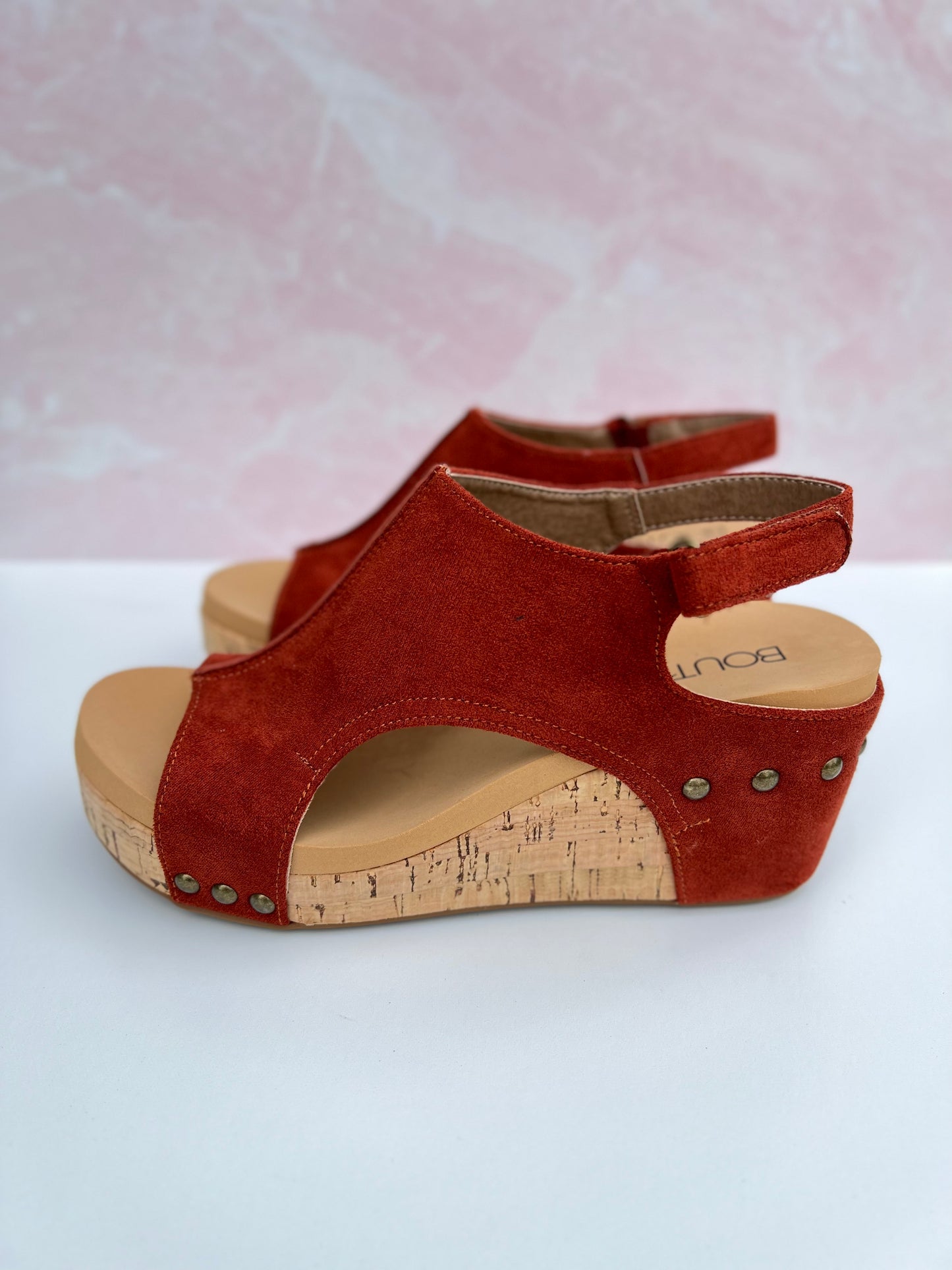 Corky's Carley Wedge - Rust Suede
