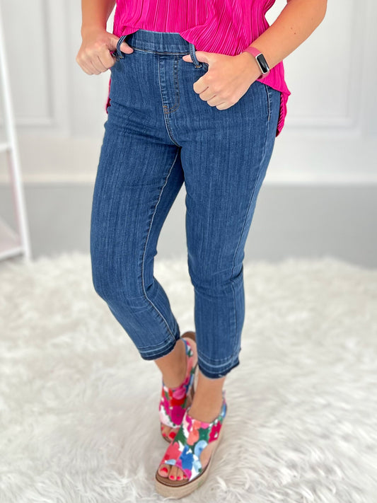 Save The Best For Last - Judy Blue Pull On Denim Capris  - Final Sale