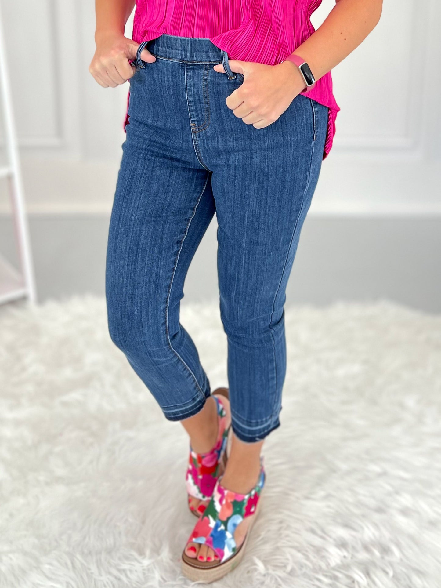 Save The Best For Last - Judy Blue Pull On Denim Capris - Final Sale