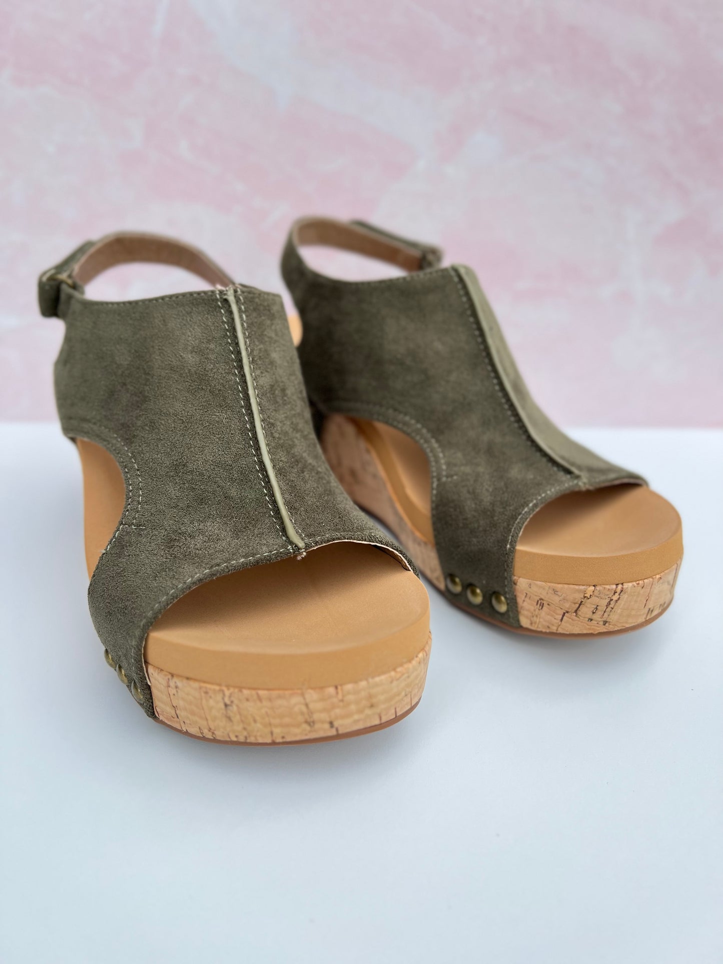 Corky's Carley Wedge - Olive Suede