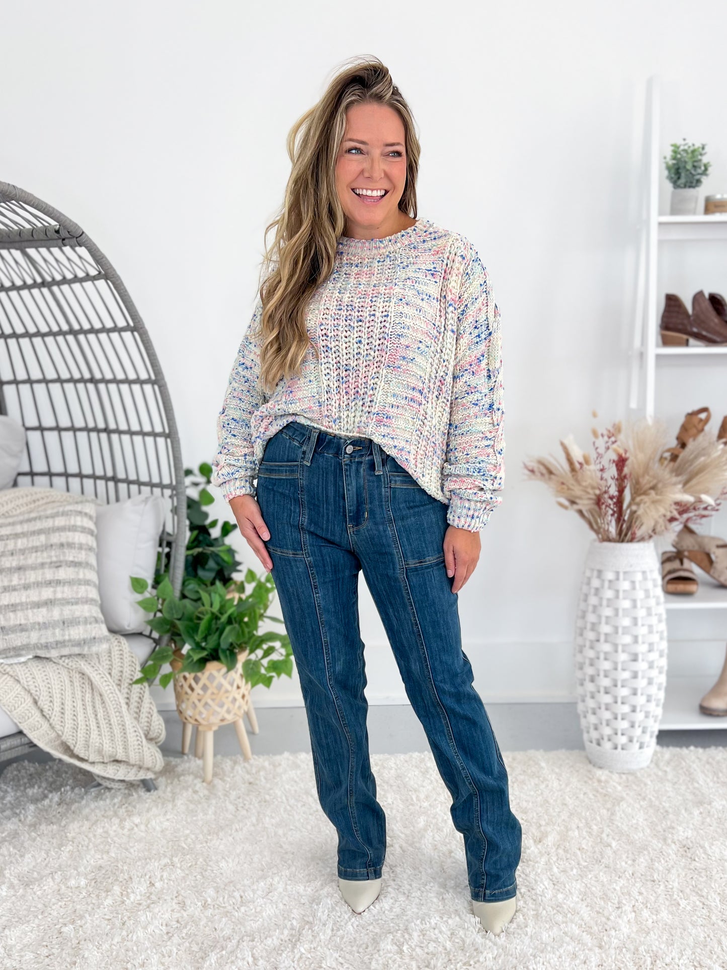 Judy Blue Vintage Elastic Waist Straight Jeans