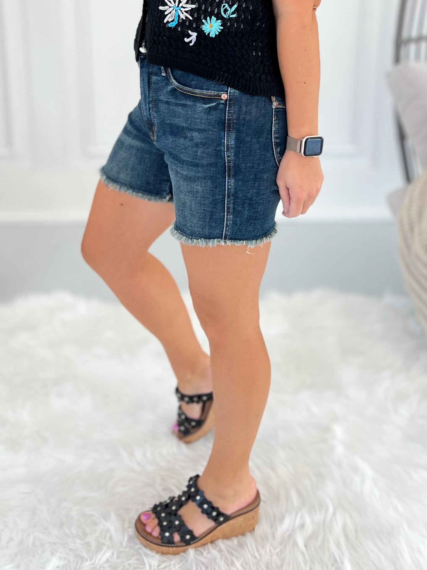 Sun Is Shining - Judy Blue Tummy Control Shield Pocket Shorts - Final Sale