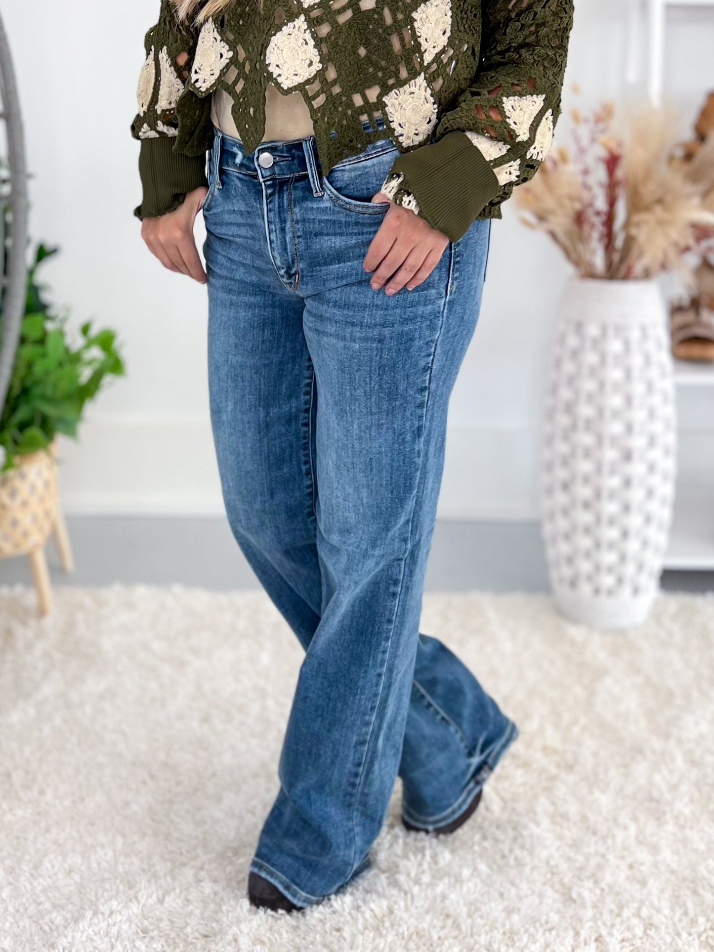 What I Like About You - Judy Blue Vintage Wash Wide Leg Jeans