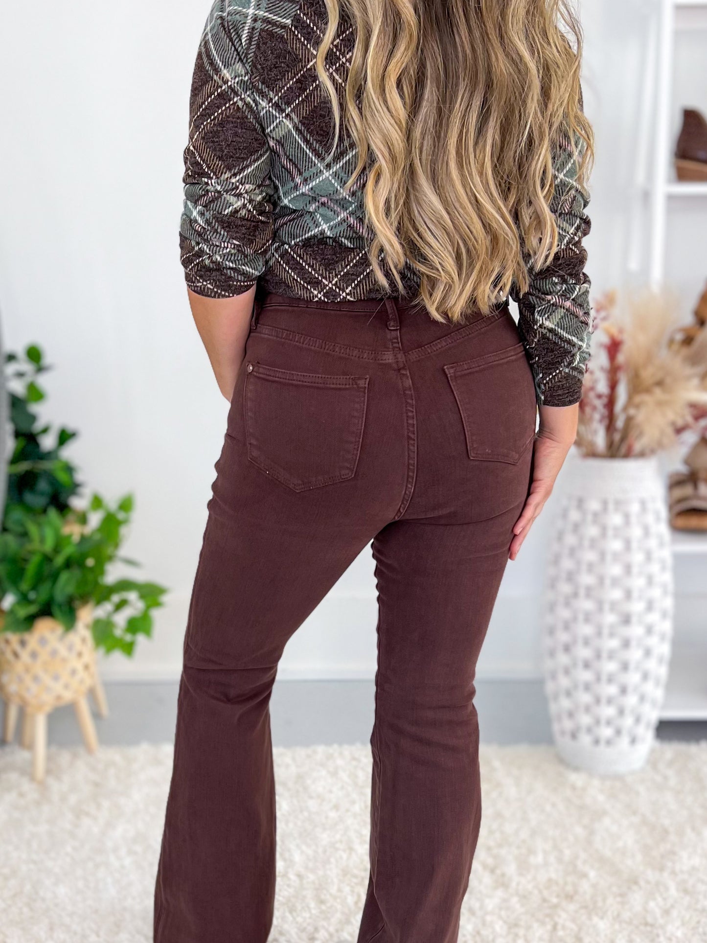 Judy Blue Tummy Control Espresso Dyed Flare Jeans