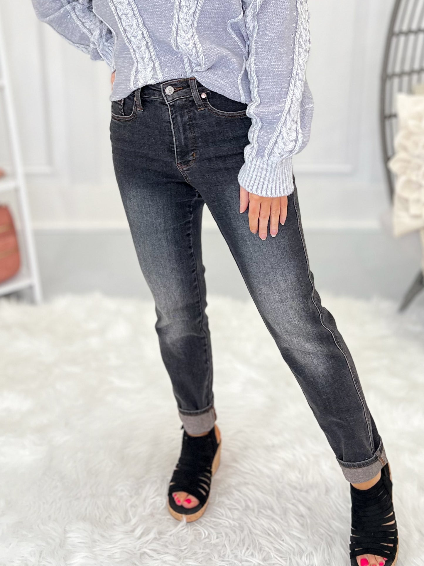 Midnight Memories - Judy Blue Tummy Control Slim Fit Black Jean