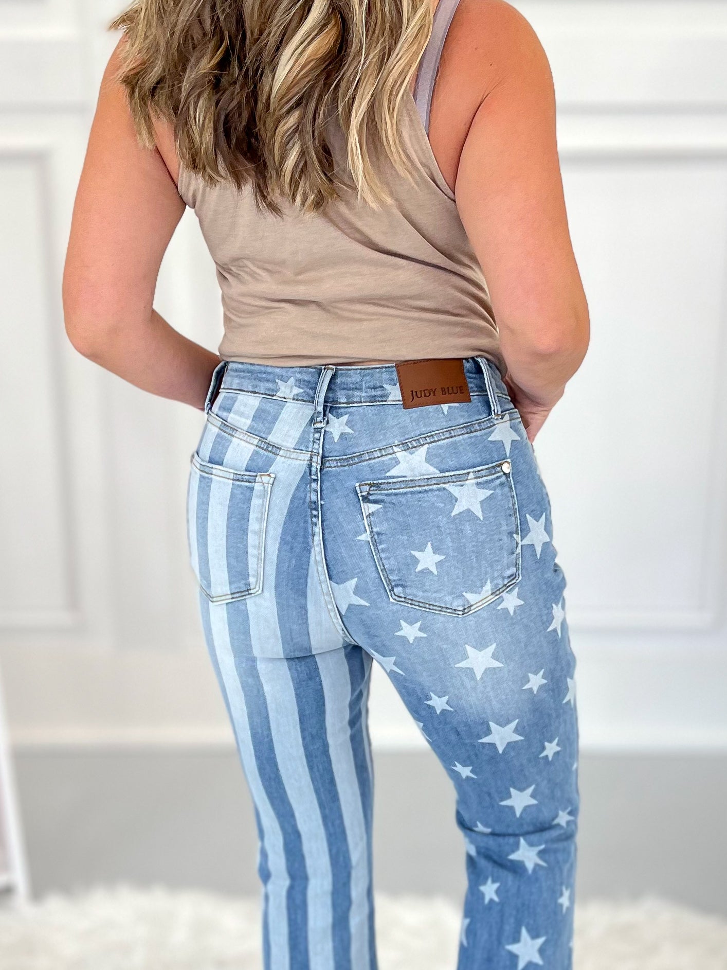 The Stars And Stripes - Judy Blue Bleached Flare Jeans - Final Sale