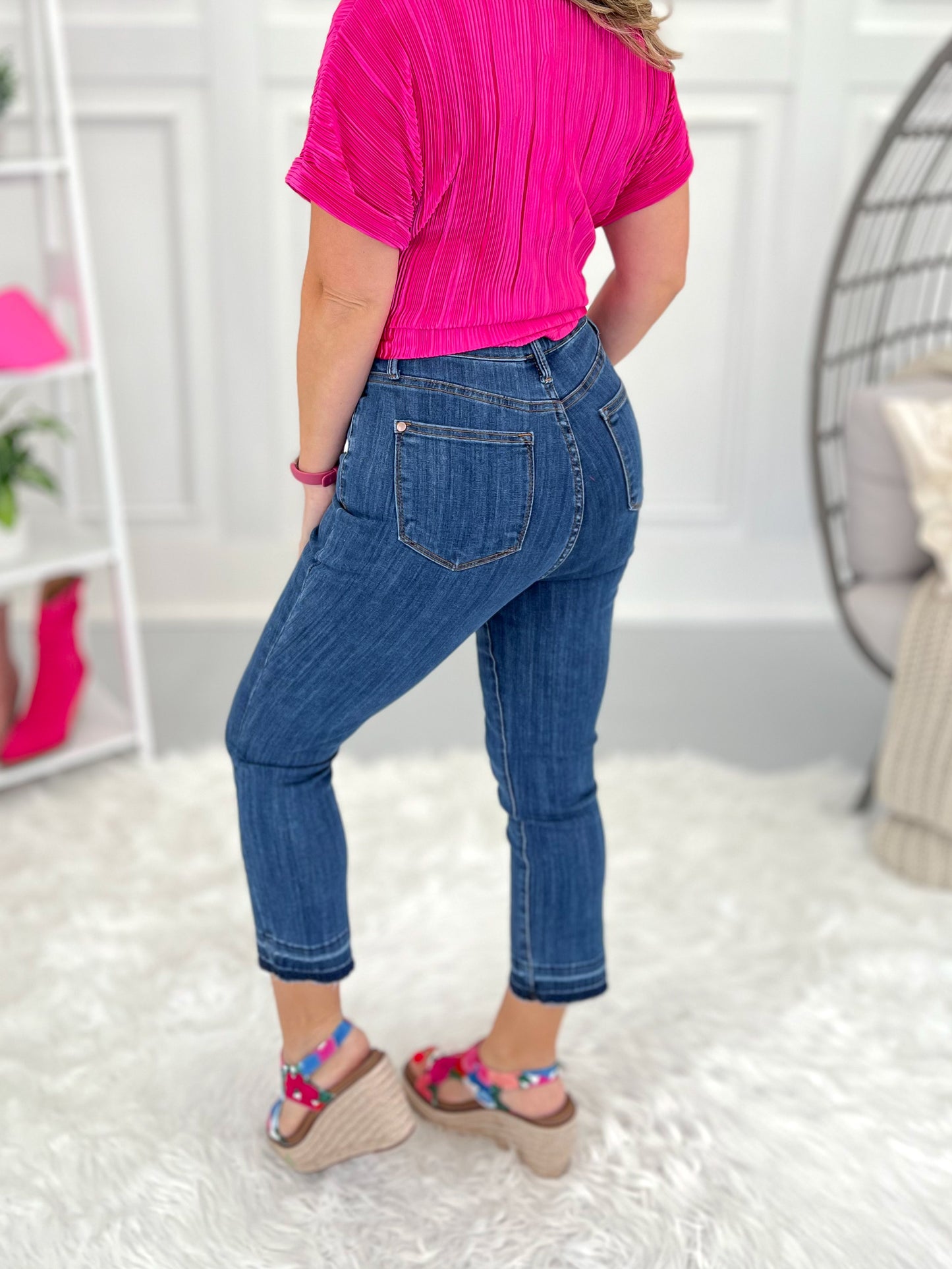 Save The Best For Last - Judy Blue Pull On Denim Capris - Final Sale