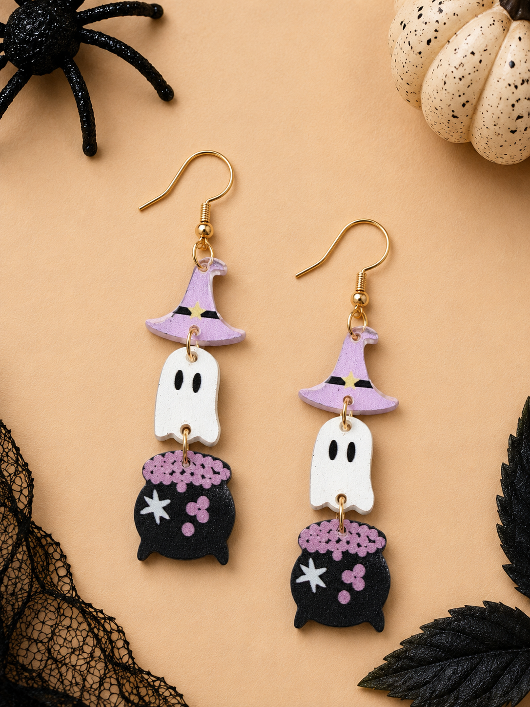 Magic Potion Caldron Ghost Dangle Earrings
