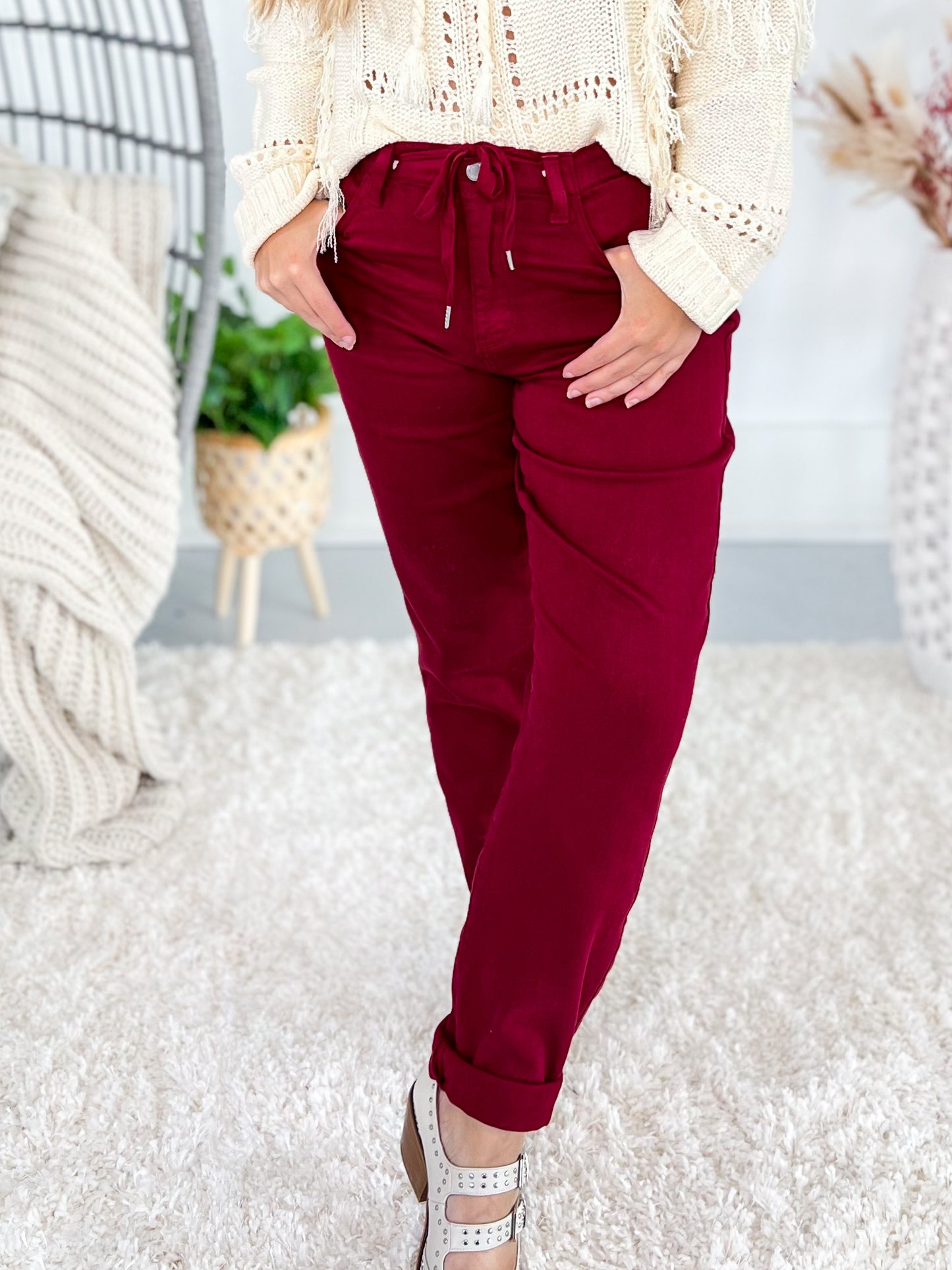 Bad Blood - Judy Blue Pull On Double Cuff Joggers