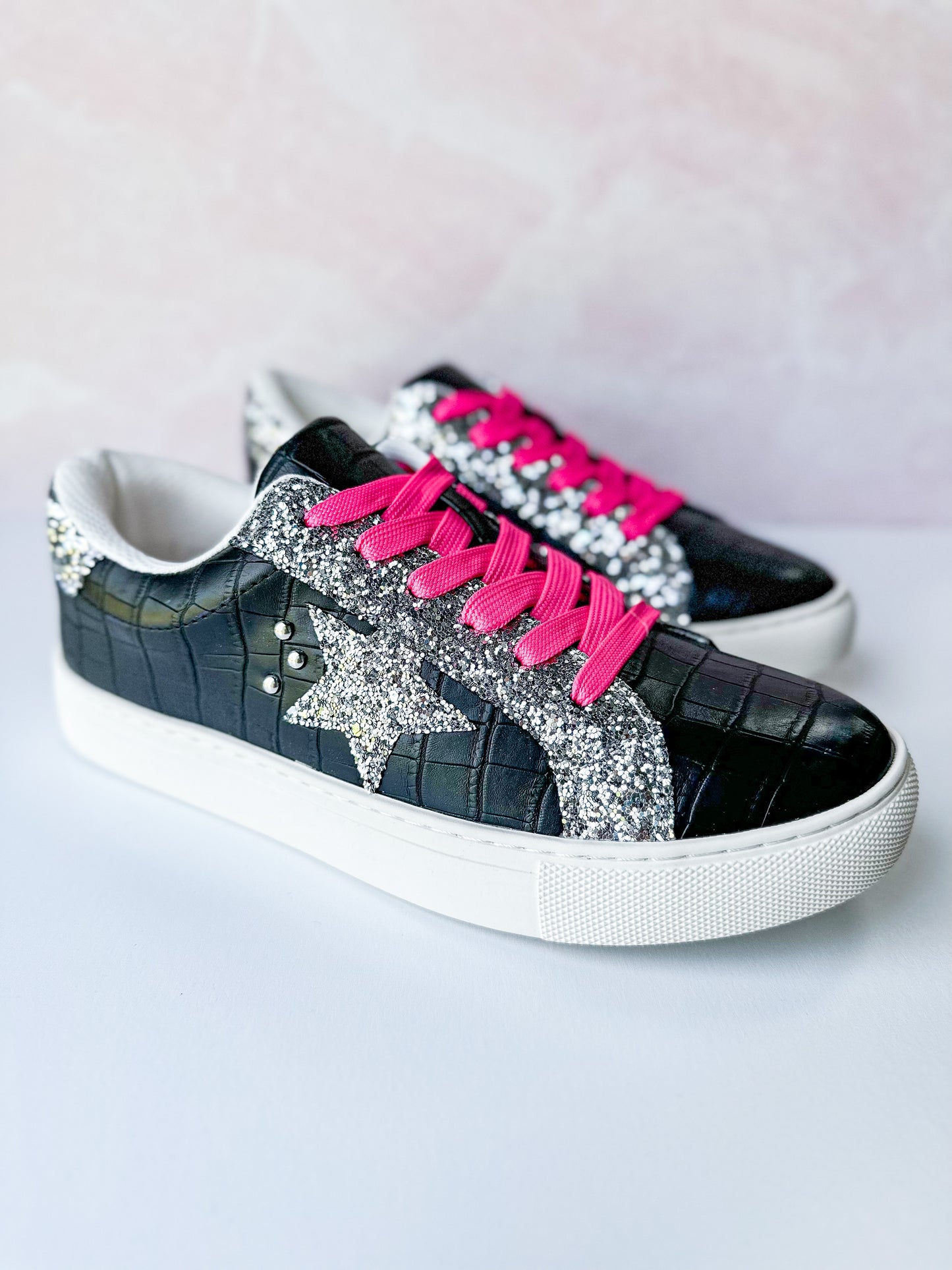 Corky's Supernova Sneaker - Black Croco