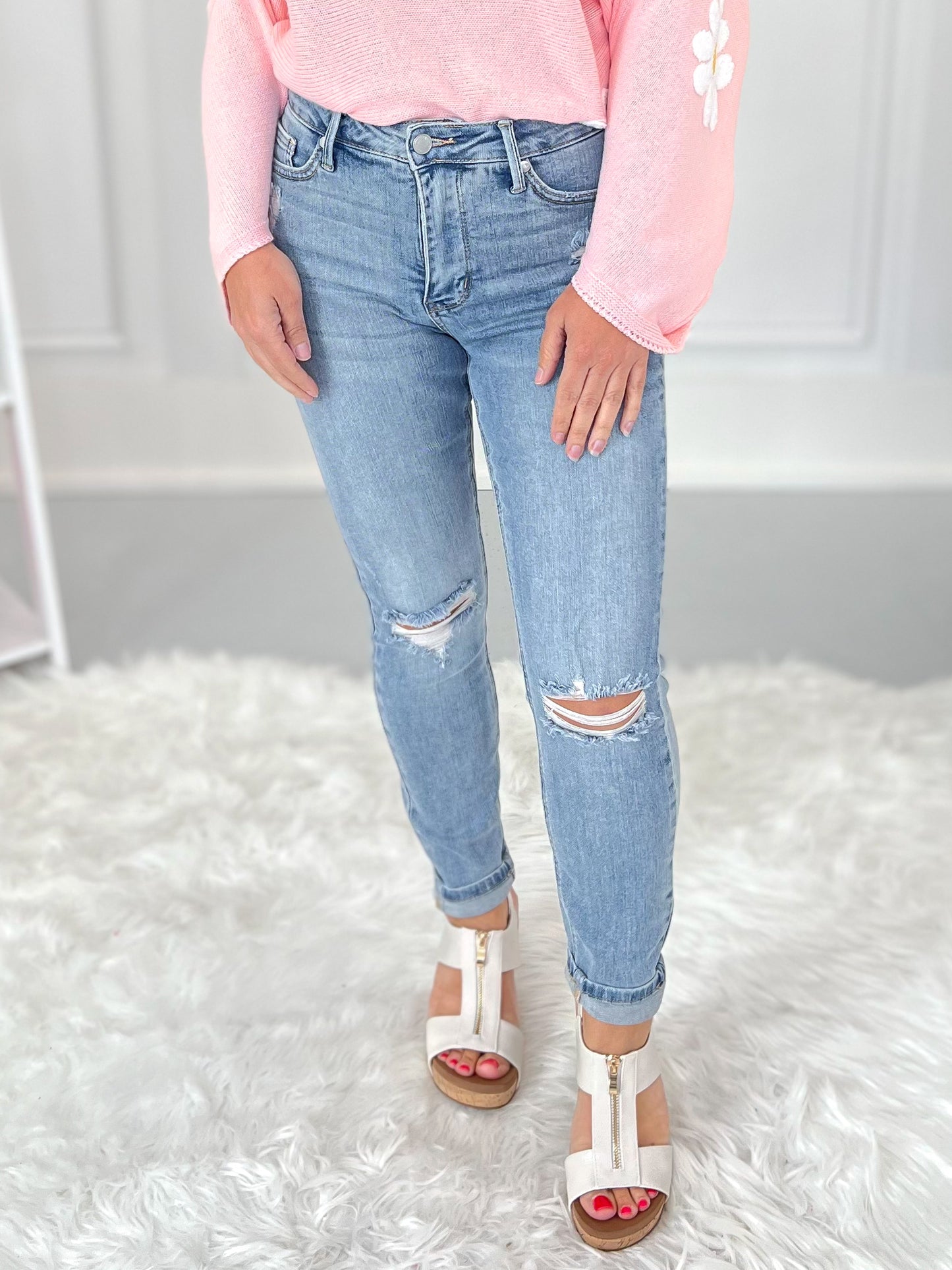 Judy Blue Tummy Control Destroyed Skinny Jean - Final Sale