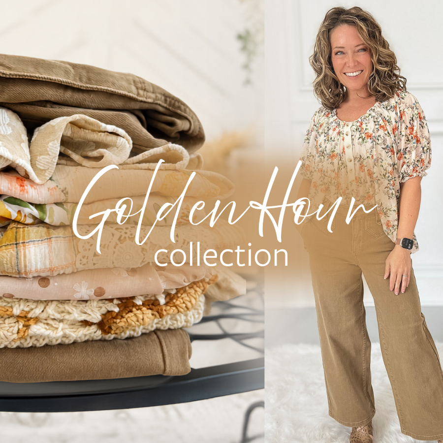 Shop the golden hour collection for tops, denim and more. Perfect for fall transitional looks