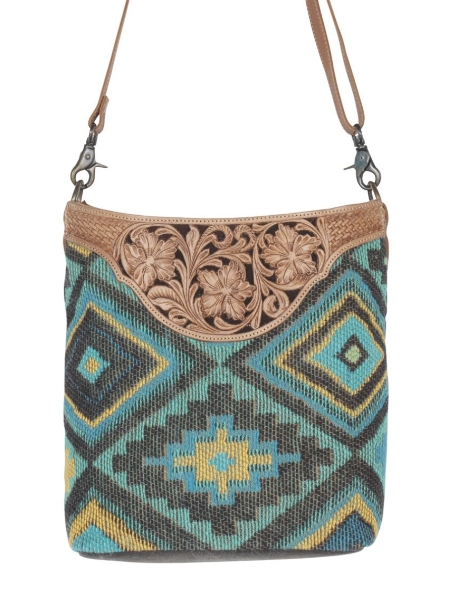 Blue Spring Hand Tooled Bag - Final Sale