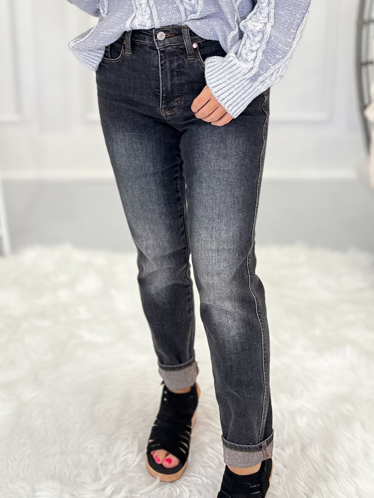 Midnight Memories - Judy Blue Tummy Control Slim Fit Black Jean