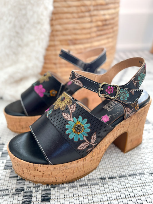 Halena Platform Heel - Black Multi