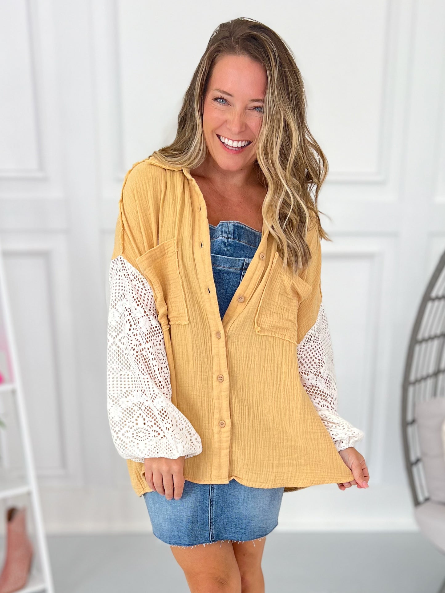 Making My Rounds Button Up Top  - Final Sale