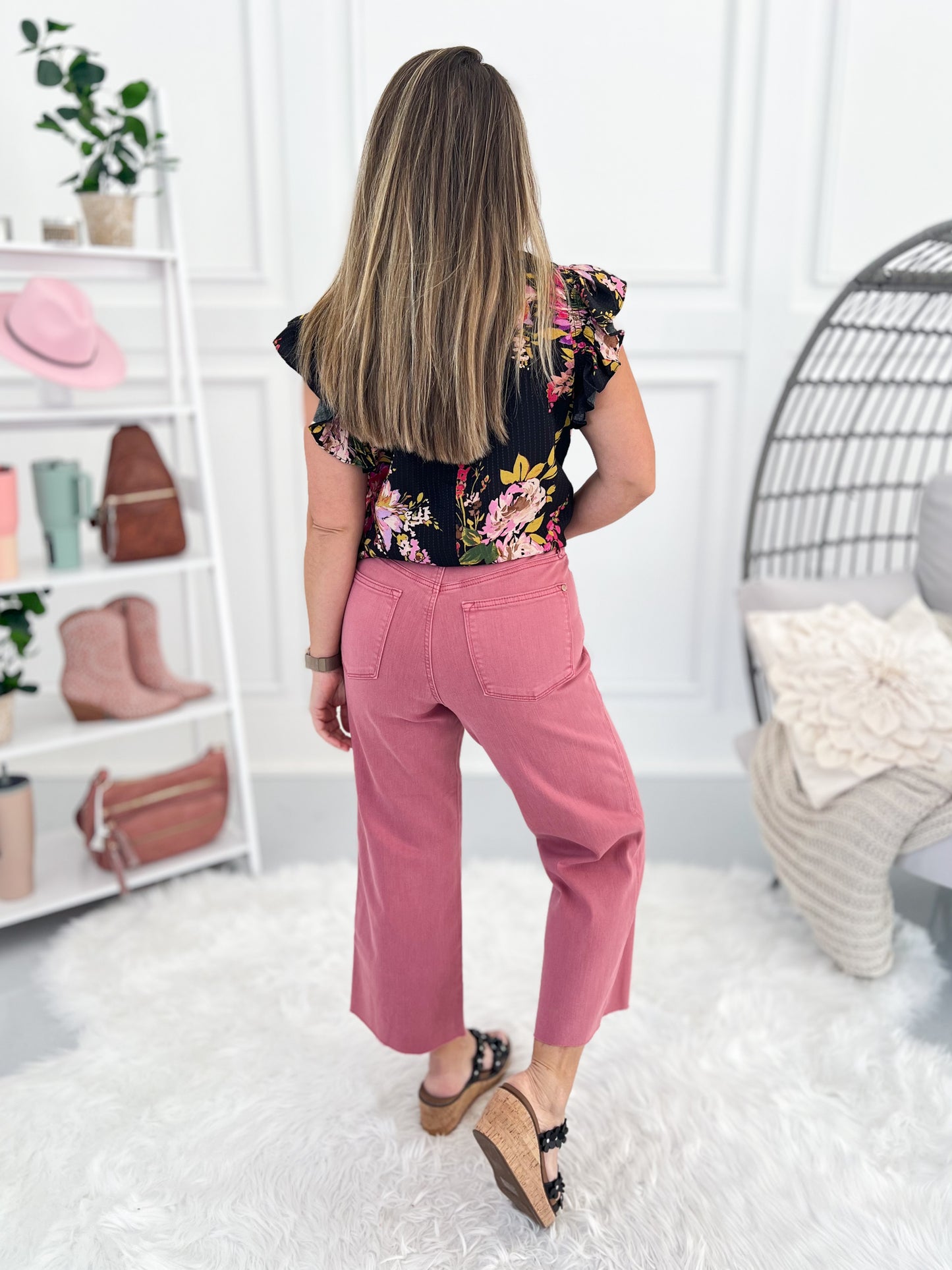 Blushing Blues - Judy Blue Cropped Wide Leg Jean