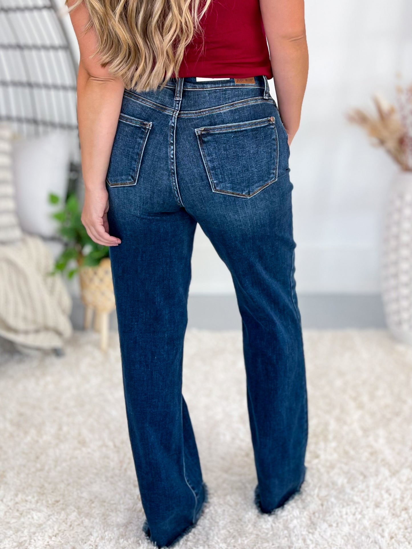 She's So Fly - Judy Blue Button Fly Wide Jeans