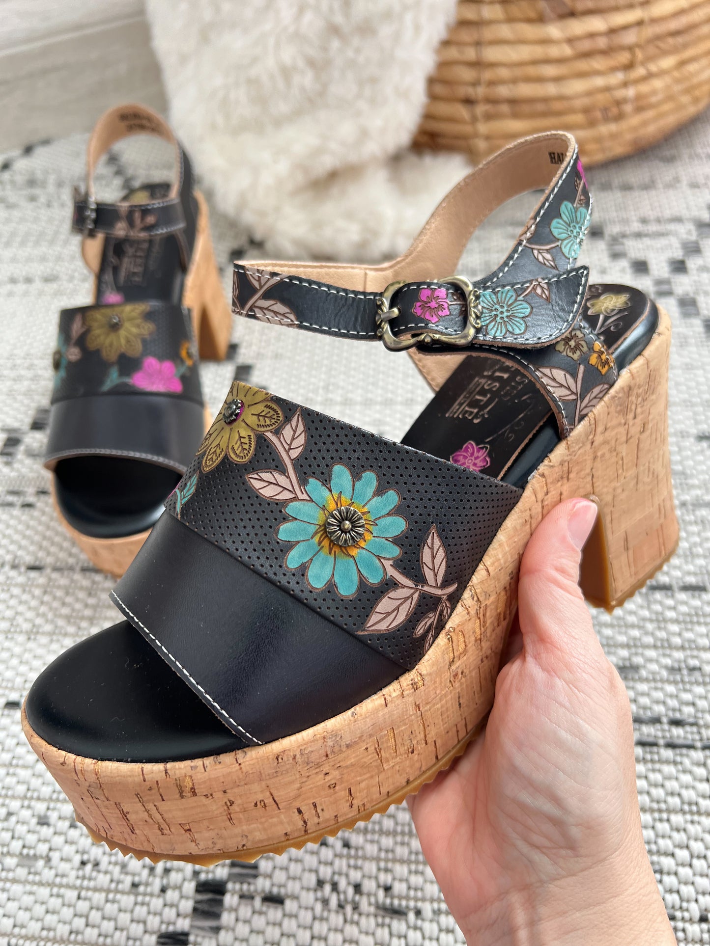 Halena Platform Heel - Black Multi