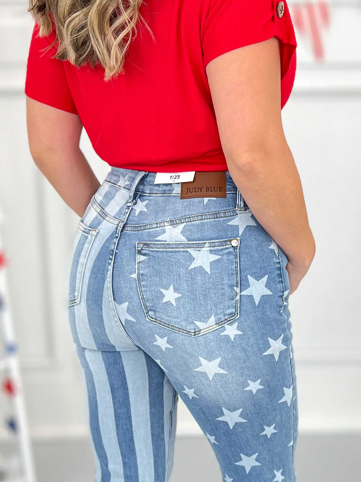 The Stars And Stripes - Judy Blue Bleached Flare Jeans - Final Sale