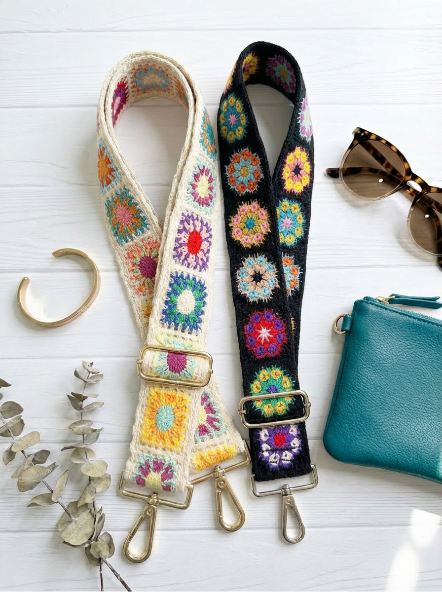Crochet Floral Bag Strap