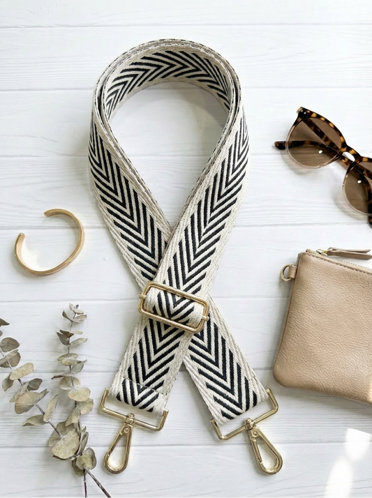 Black Aztec Arrow Guitar Purse Strap