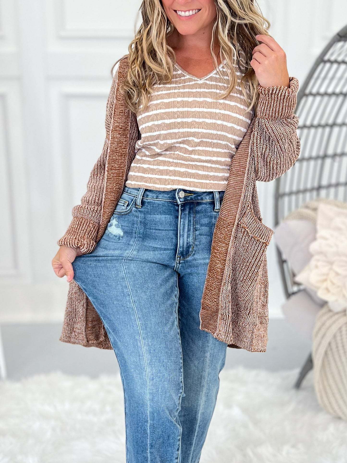 Rock On - Judy Blue Front Seam & Slit Straight Jeans