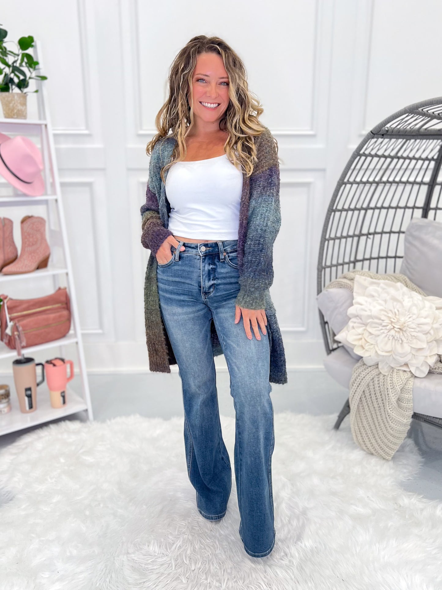Retro Wave - Judy Blue Tummy Control Shield Pocket Flare Jeans