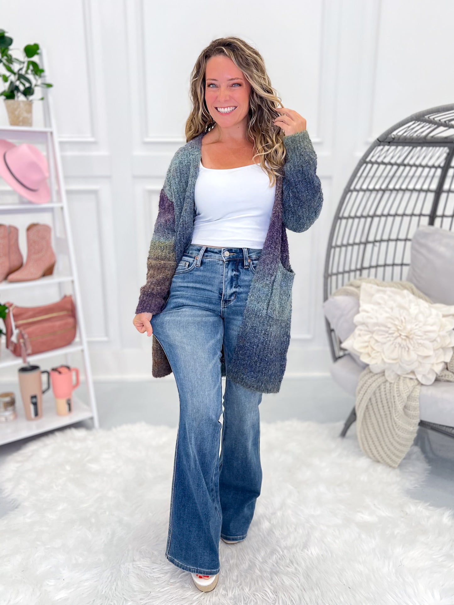Retro Wave - Judy Blue Tummy Control Shield Pocket Flare Jeans