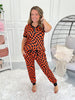Crazy Soft Pajama Jogger Set - Orange Checker.- Final Sale