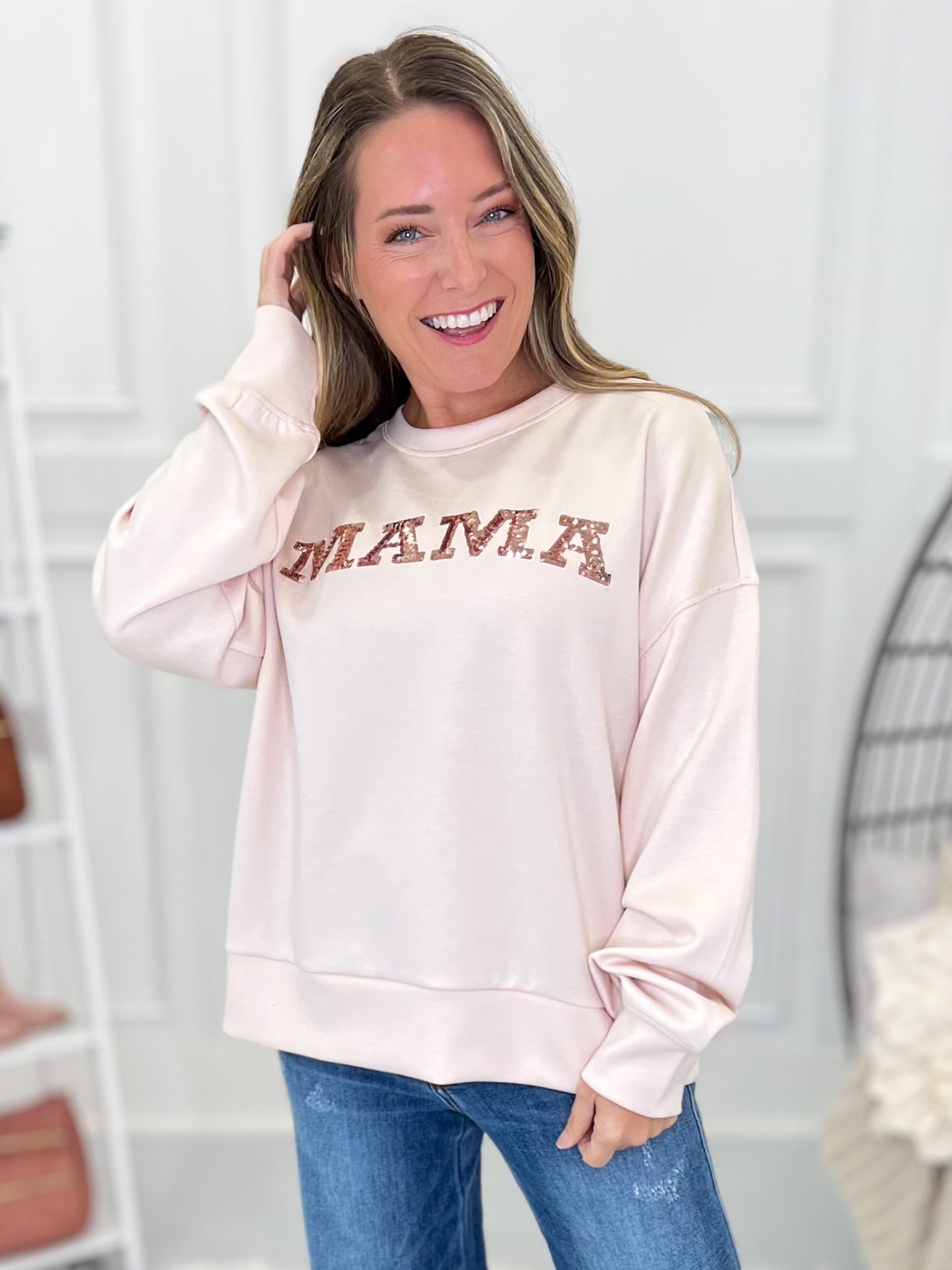 Sequin Mama Crewneck Sweatshirt - Final Sale