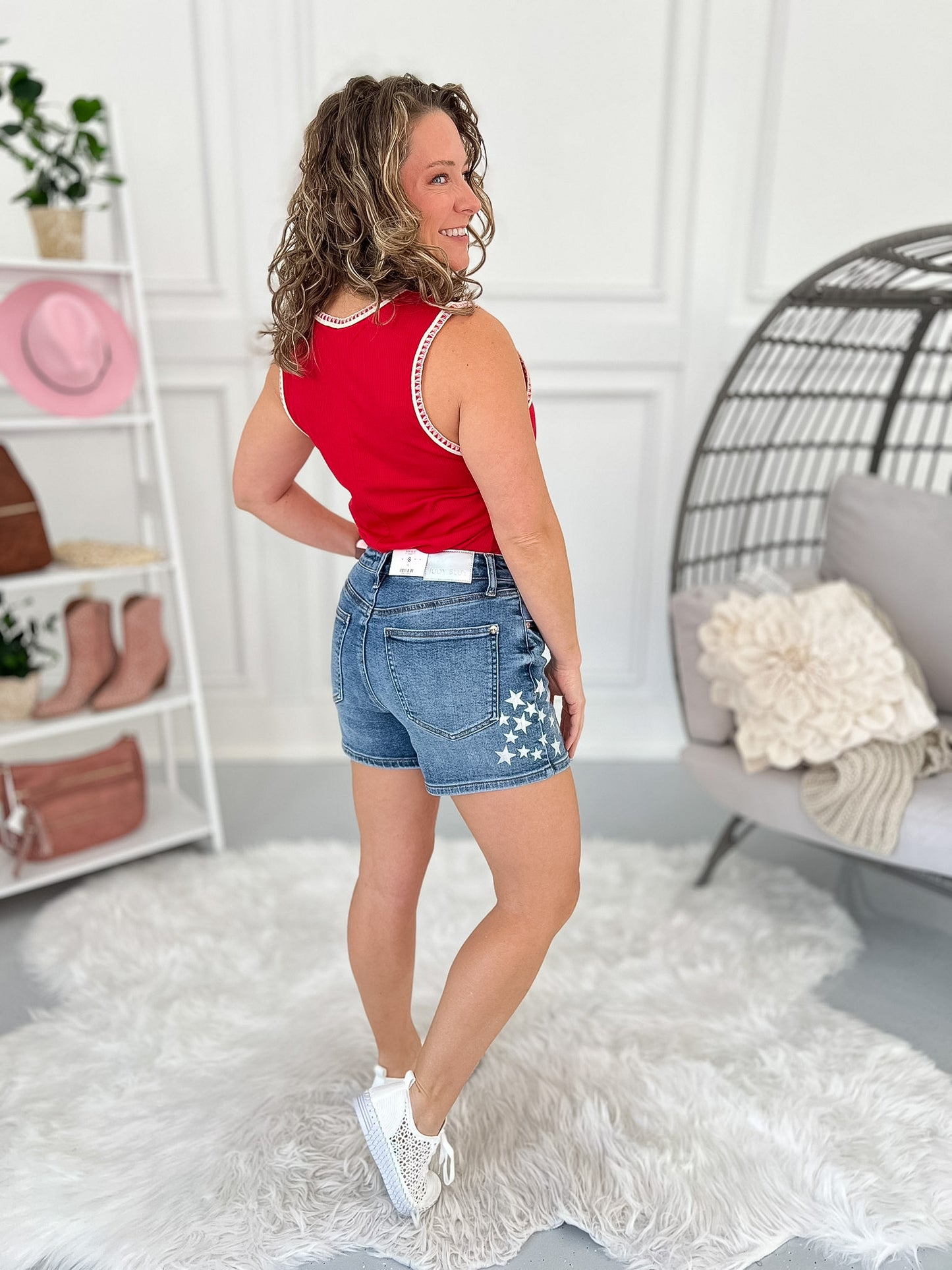 All Star - Judy Blue Star Splatter Shorts