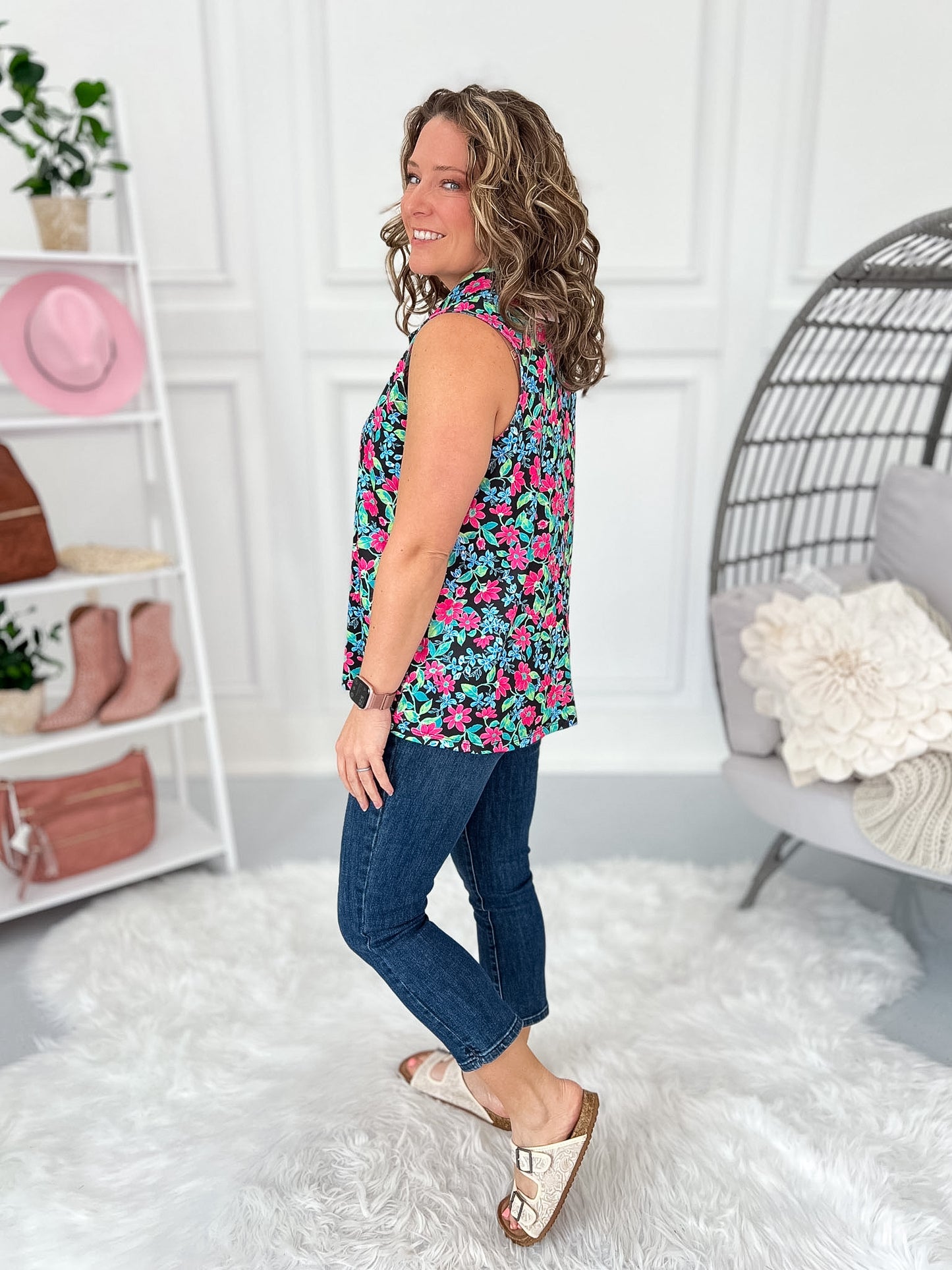 Meet At Midnight Quarter Zip Tank