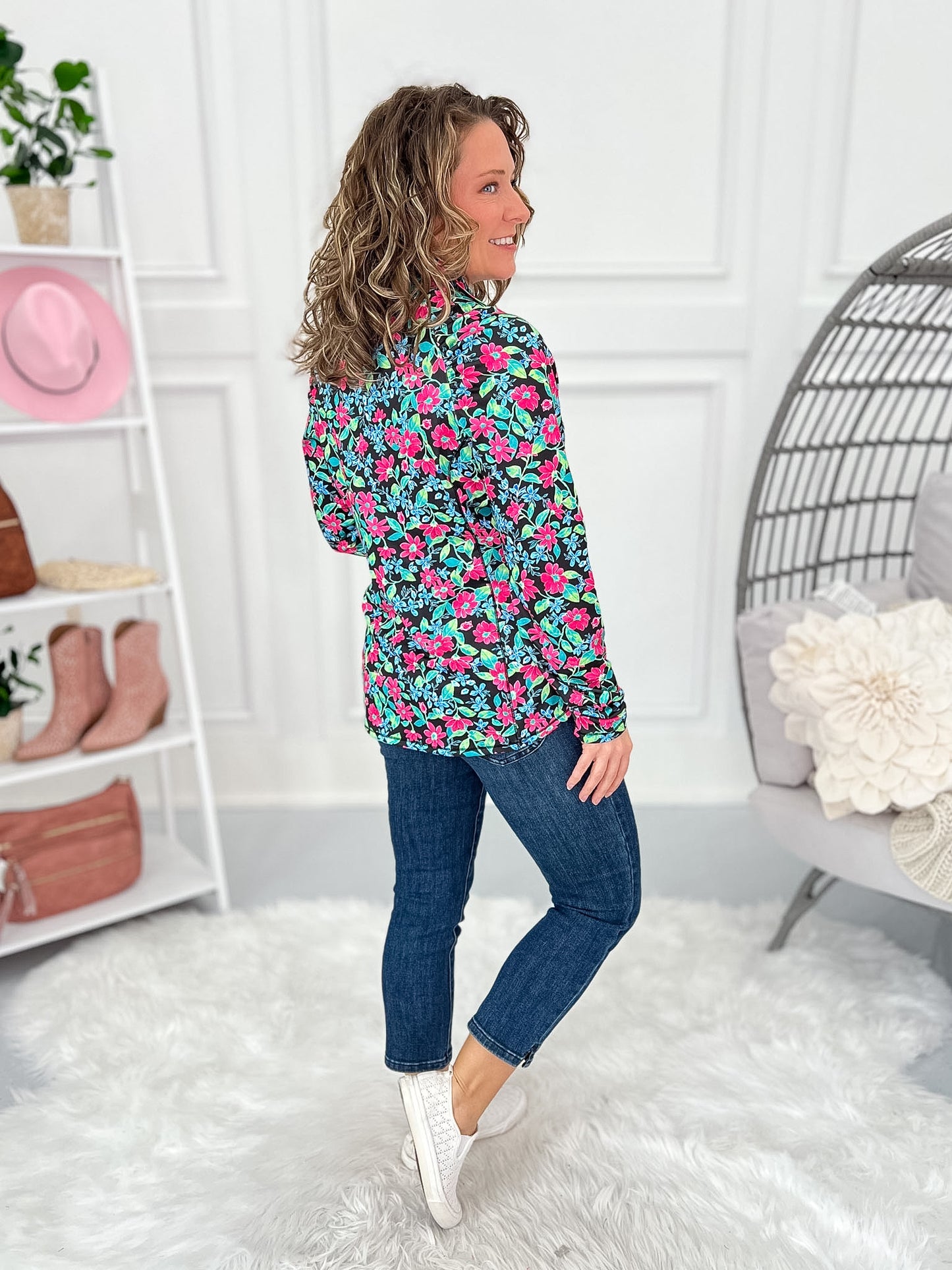 Business Is Blooming Quarter Zip Top