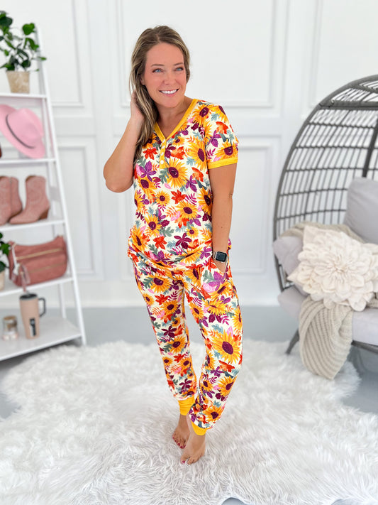 Crazy Soft Pajama Jogger Set - Sunflower