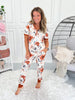 Crazy Soft Pajama Jogger Set - Rust Floral
