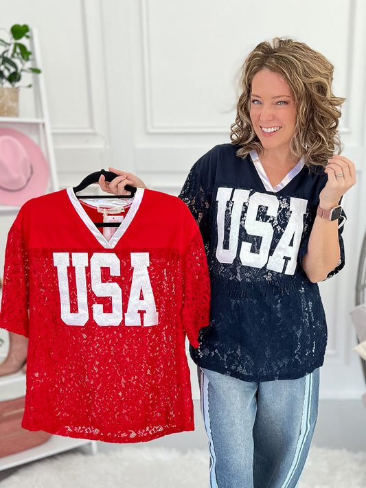 USA Babe Lace Top