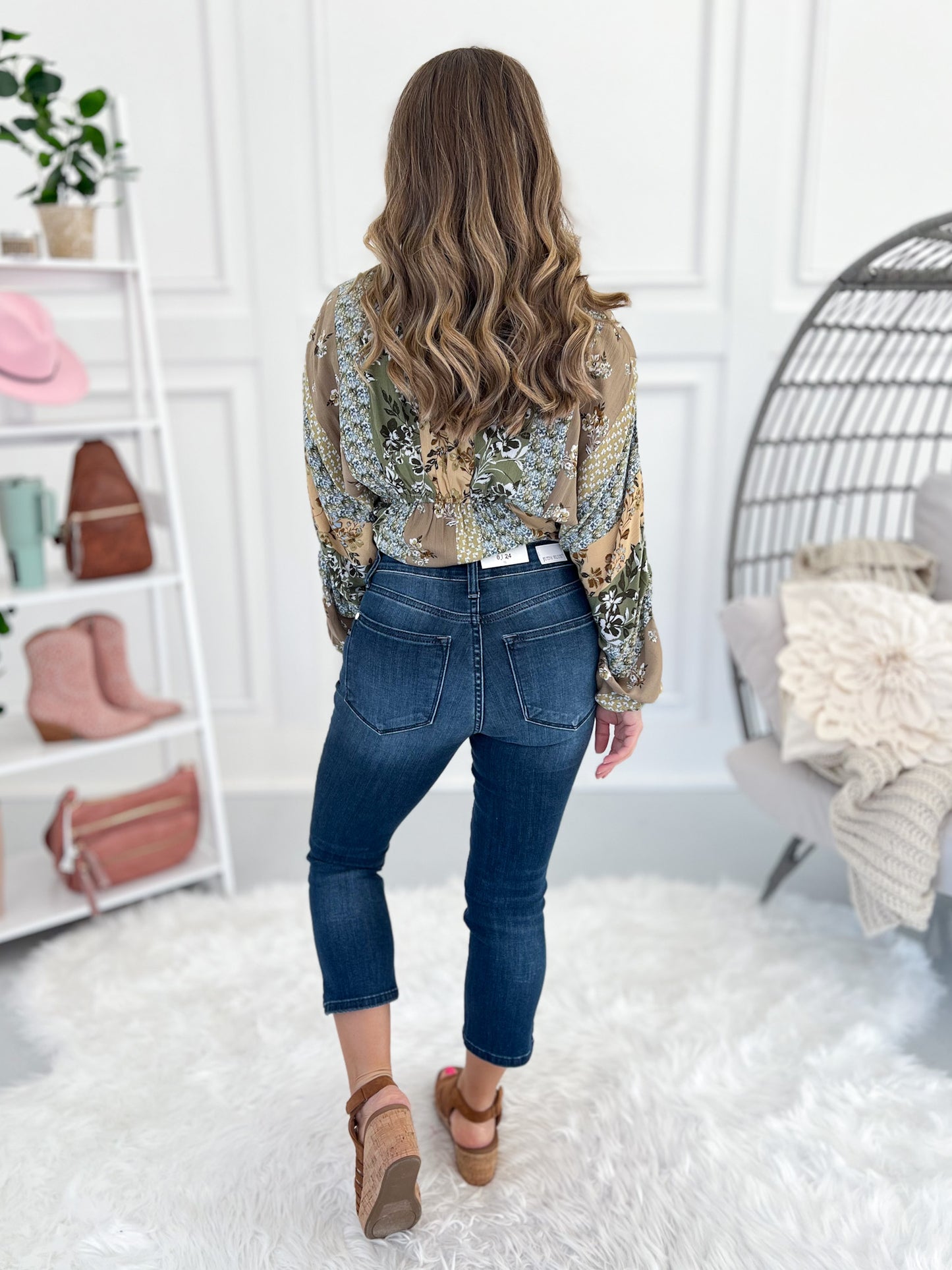 Spring Fever - Judy Blue Super Dark Side Slit Skinny Capri - Final Sale
