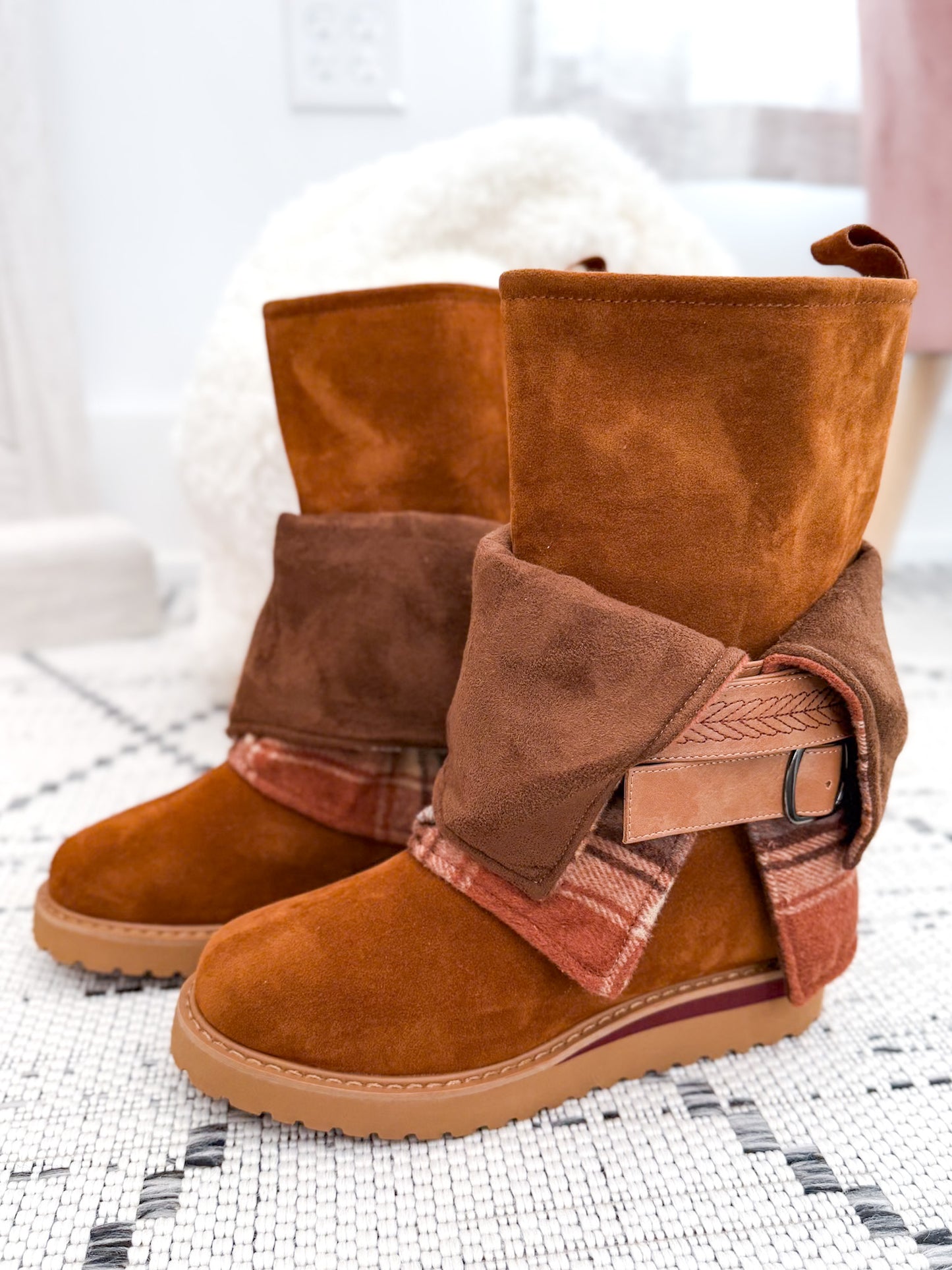 Muk Luks Slope Nikki Boot 3 in 1 - Saffron Plaid