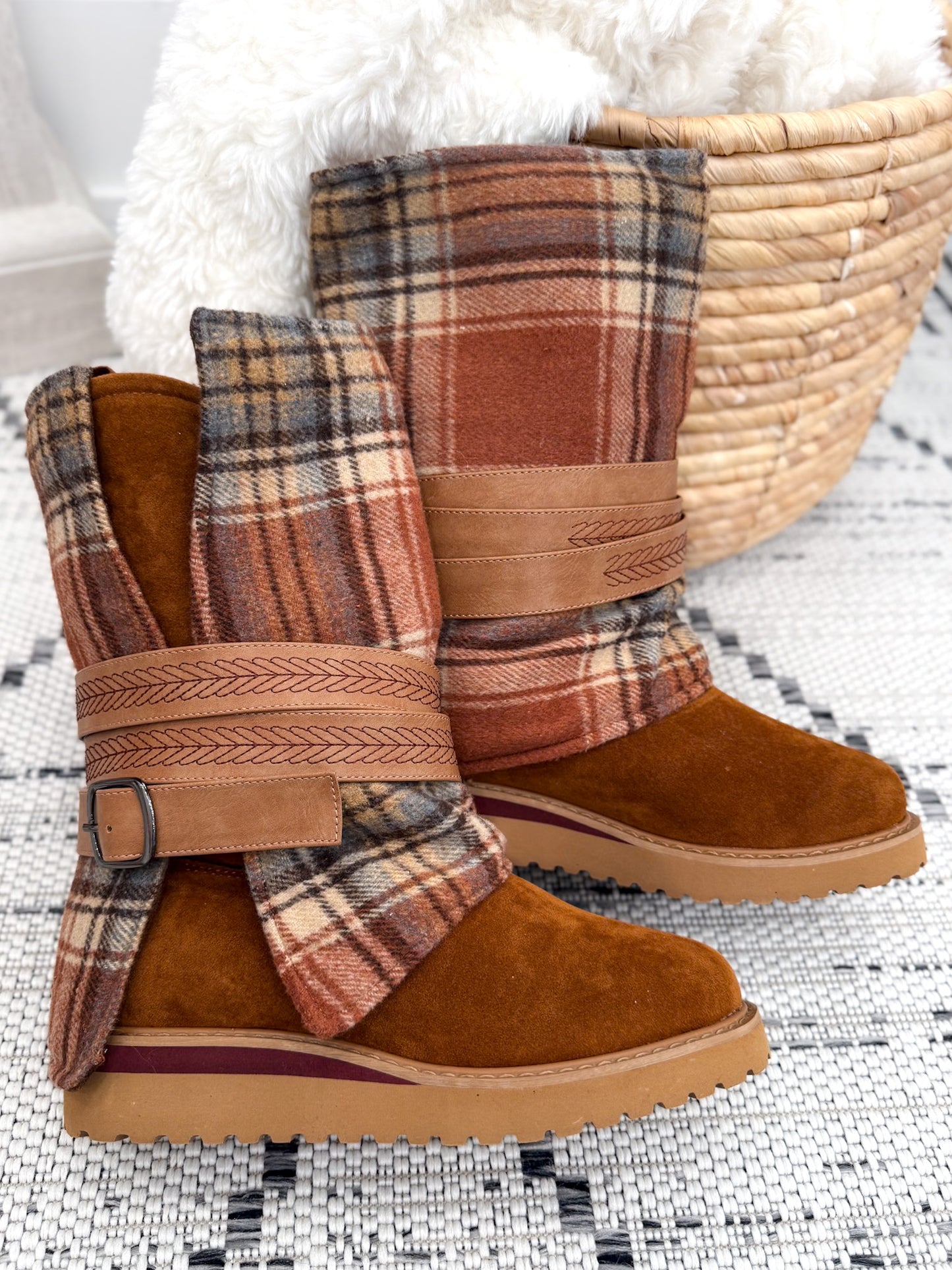Muk Luks Slope Nikki Boot 3 in 1 - Saffron Plaid