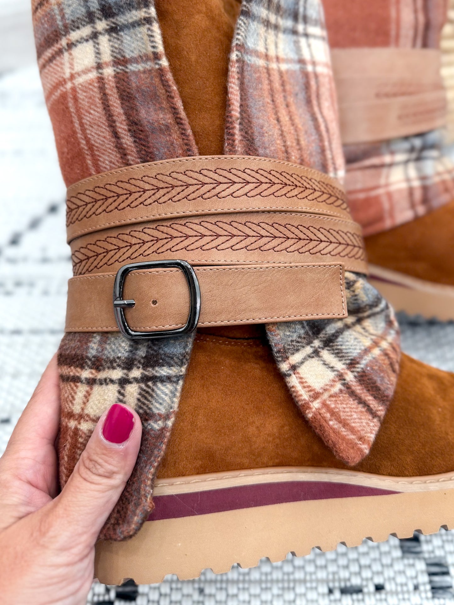 Muk Luks Slope Nikki Boot 3 in 1 - Saffron Plaid