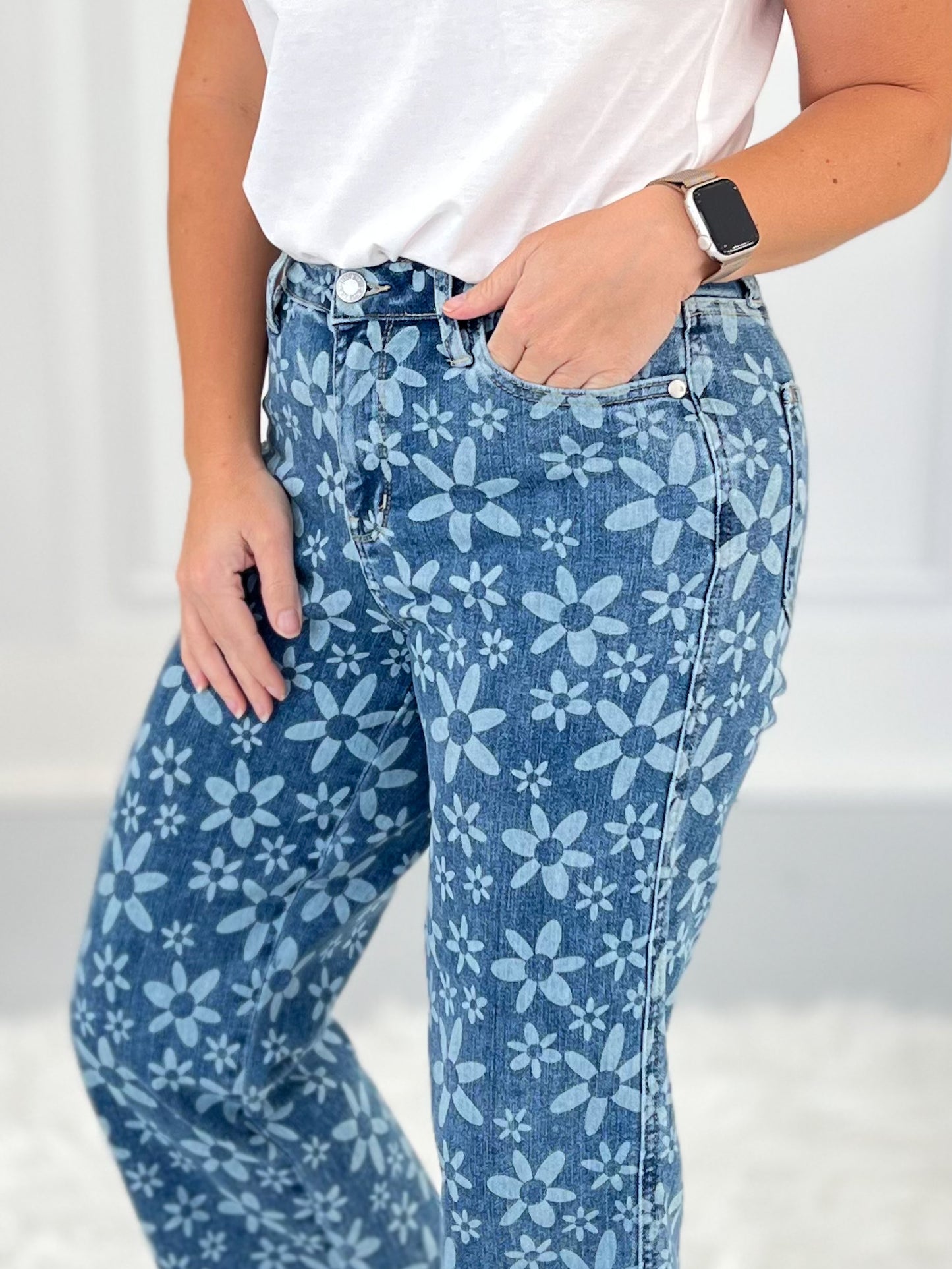 Bloom And Blues - Judy Blue Wide Leg Cropped Jeans