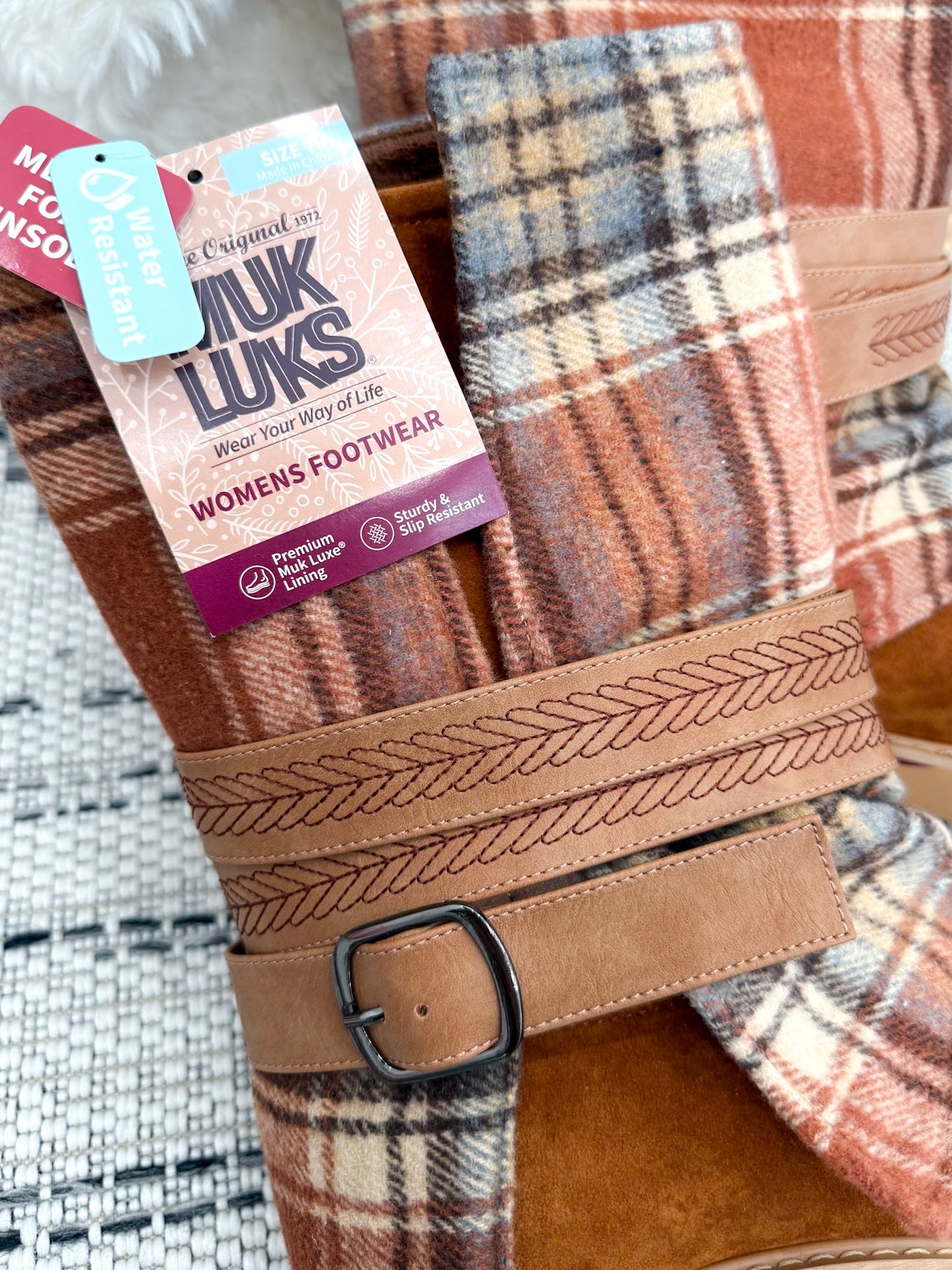 Muk Luks Slope Nikki Boot 3 in 1 - Saffron Plaid