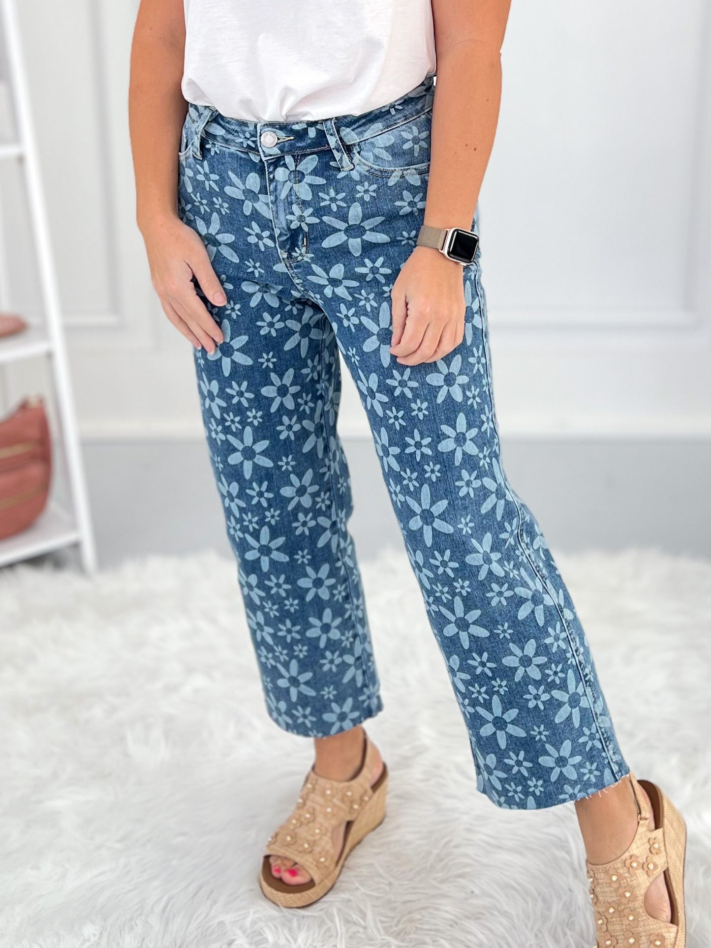 Bloom And Blues - Judy Blue Wide Leg Cropped Jeans
