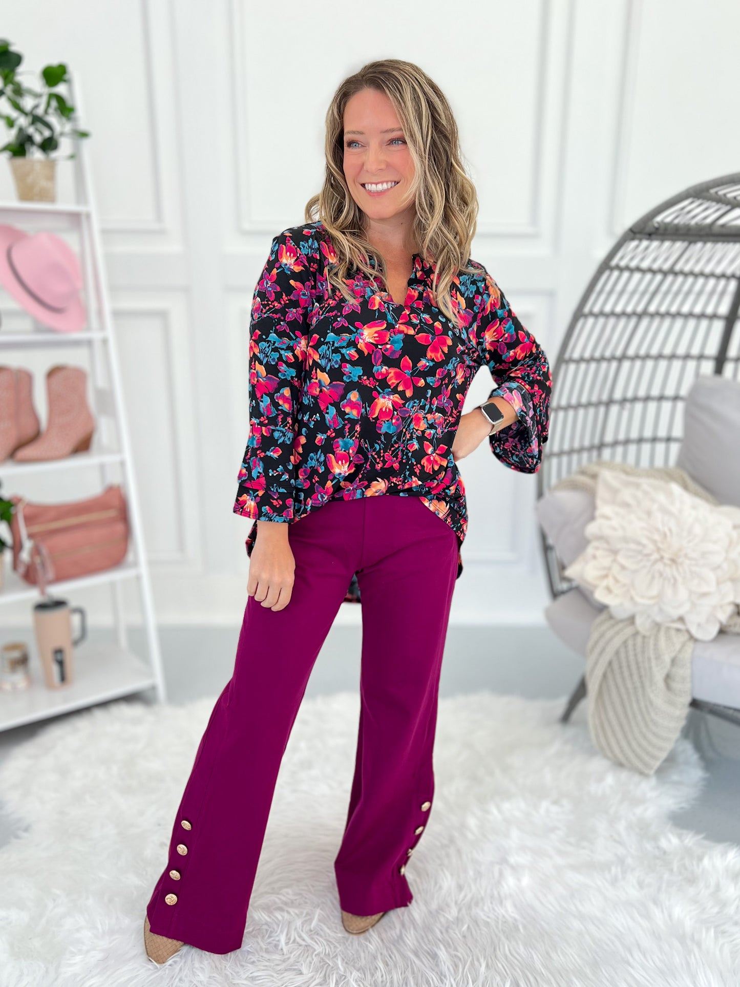 Floral Blur Top
