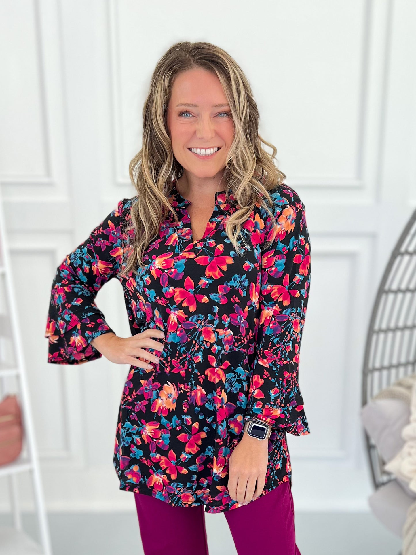 Floral Blur Top
