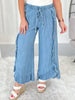 Not That Deep - Ruffle Detail Chambray Pants