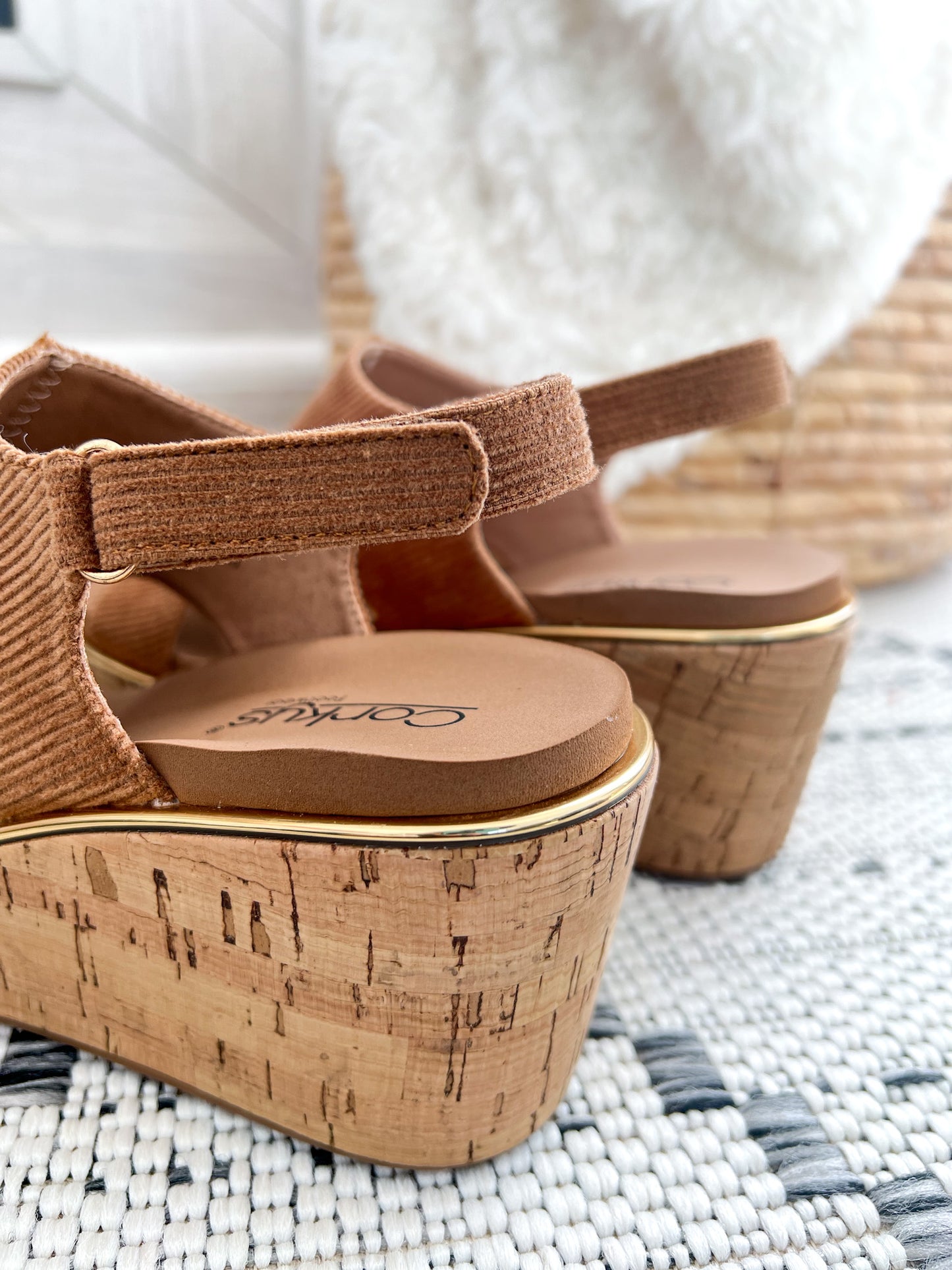 Corky's Carley Too Wedge - Chestnut Corduroy