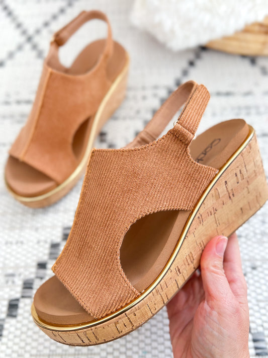 Corky's Carley Too Wedge - Chestnut Corduroy