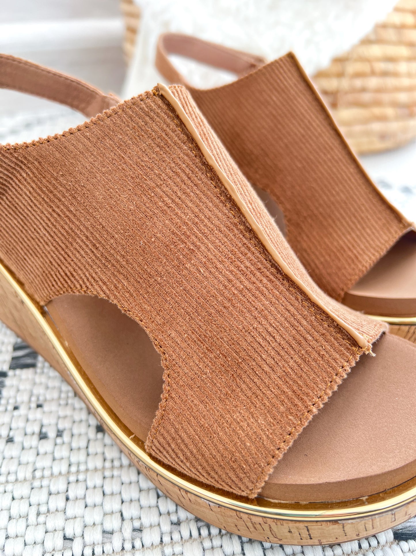Corky's Carley Too Wedge - Chestnut Corduroy